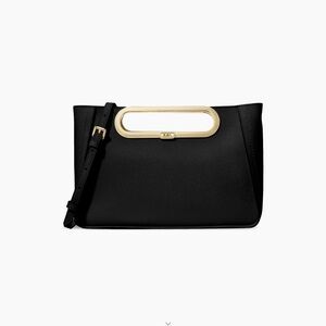 NWT MICHAEL Michael Kors Black Large Chelsea Leather Convertible Clutch